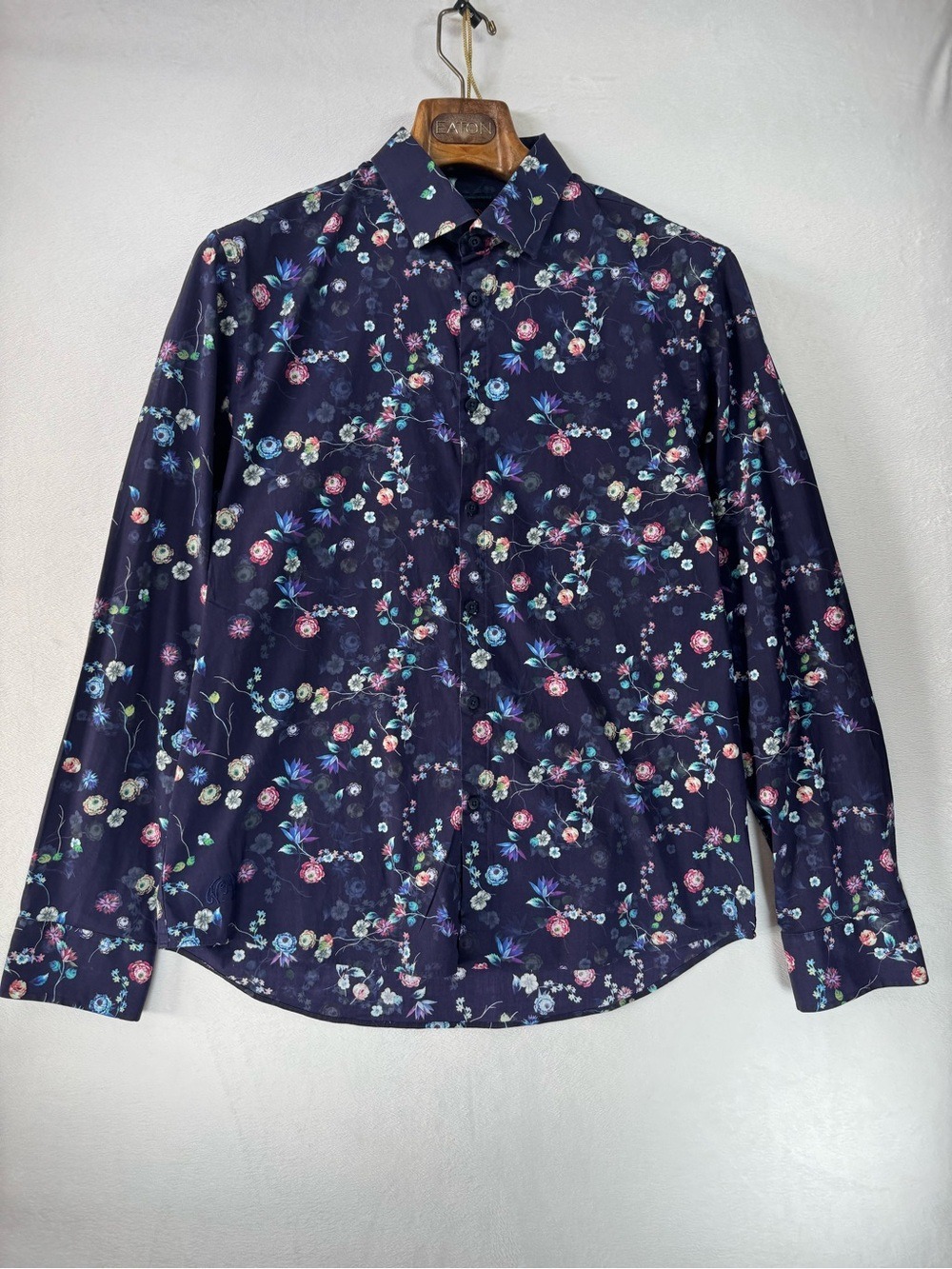 John Lennon Men's Floral Button-Down Shirt - Dark Navy size XL